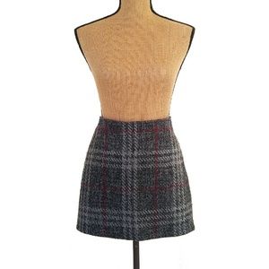 Wool Blend High waist Mini Skirt